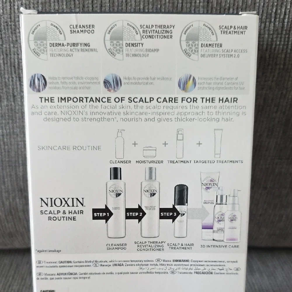 Nioxin System 2 Hair Care Kit - For‎ Thicker, Fuller, Natural Hair, New In Box.